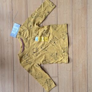 🍍5 for $20 • NWT • Primark • Mustard Long Sleeve Kids Tee with Animal Print